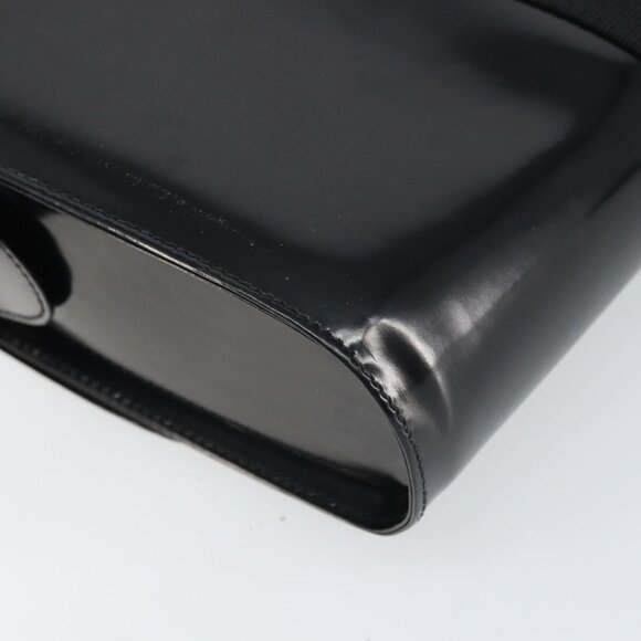 Authentic Salvatore Ferragamo Shoulder Bag Patent leather Black Silver - Picture 5 of 16